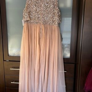 Sparkling Sequin and Tulle Women’s Dress in Rose Gold